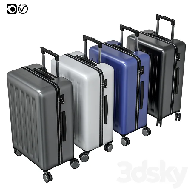 Suitcase travel Xiaomi RUNMI 90 Points Gray Stars 3D Model Suitcase travel Xiaomi RUNMI 90 Points Gray Stars 3D Model