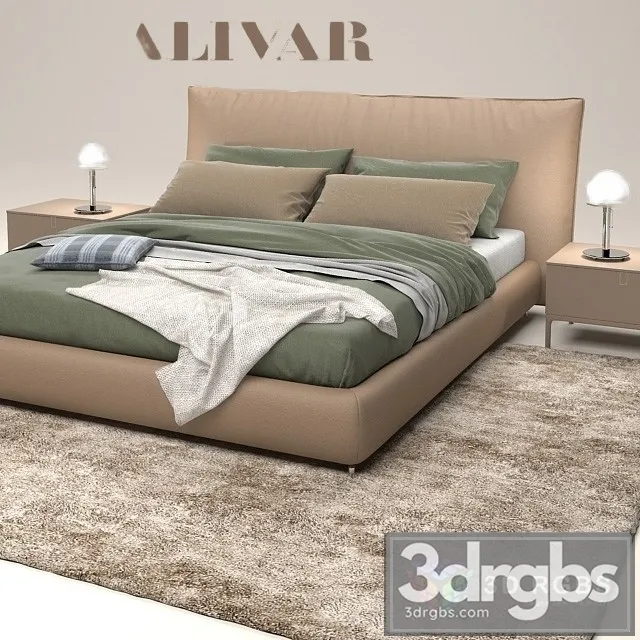 Suite Alivar Double Bed 3D Model Download