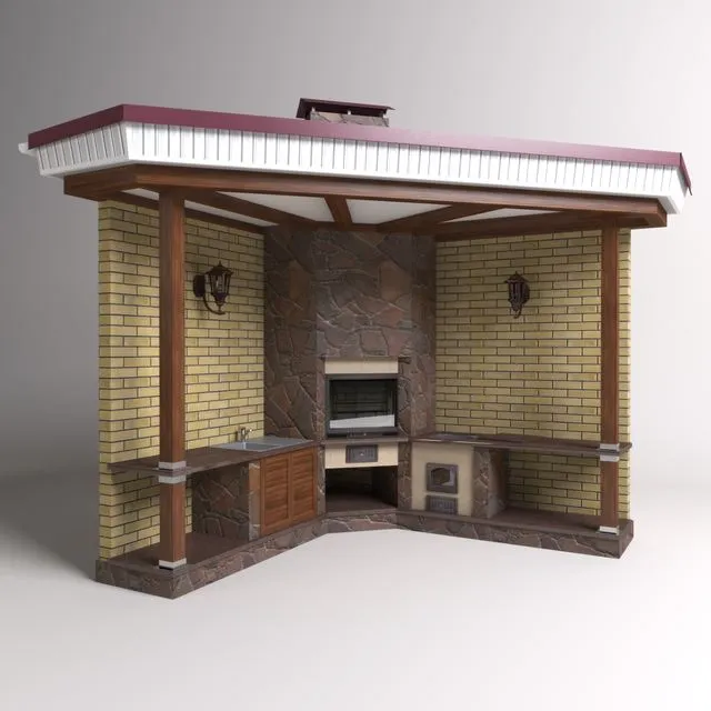Summer kitchen 3D Model
