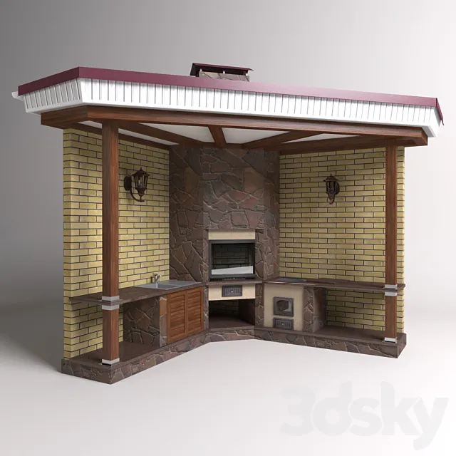 Summer kitchen 3D Model Summer kitchen 3D Model
