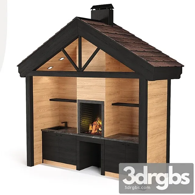 Summer kitchen (bbq) 2 3D Model Download Summer kitchen (bbq) 2 3D Model Download