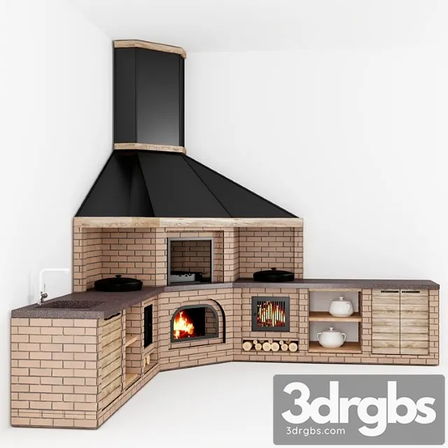 Summer kitchen (bbq) 3D Model Download Summer kitchen (bbq) 3D Model Download