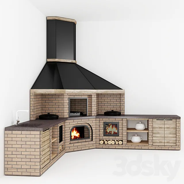 Summer kitchen (BBQ) 3DModel Summer kitchen (BBQ) 3DModel