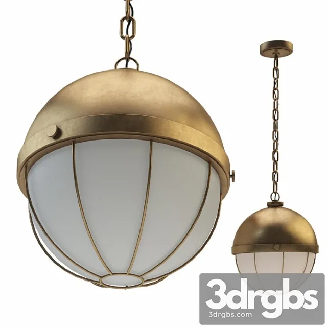 Sumner 1 Light Pendant Aged Brass 2 3D Model Download