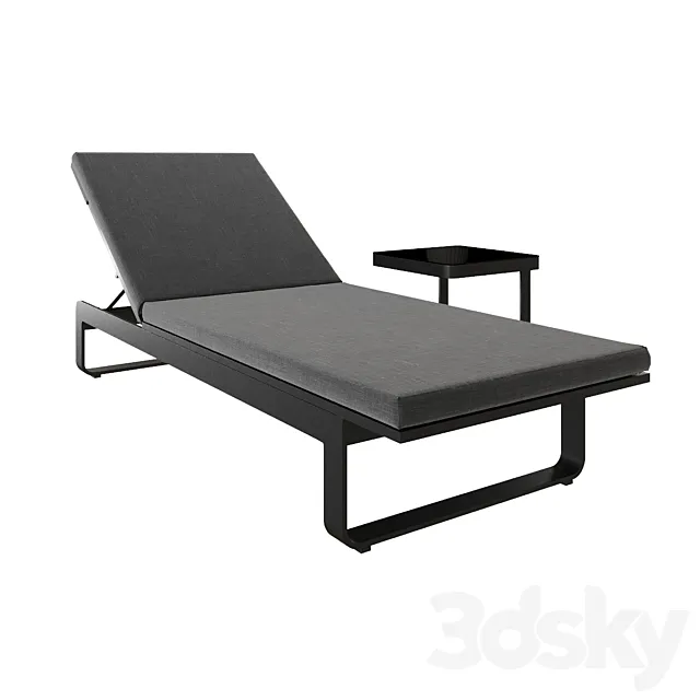 Sun lounger black 3D Model Sun lounger black 3D Model