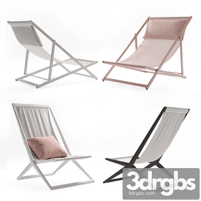 Sun lounger set 2 3D Model Download