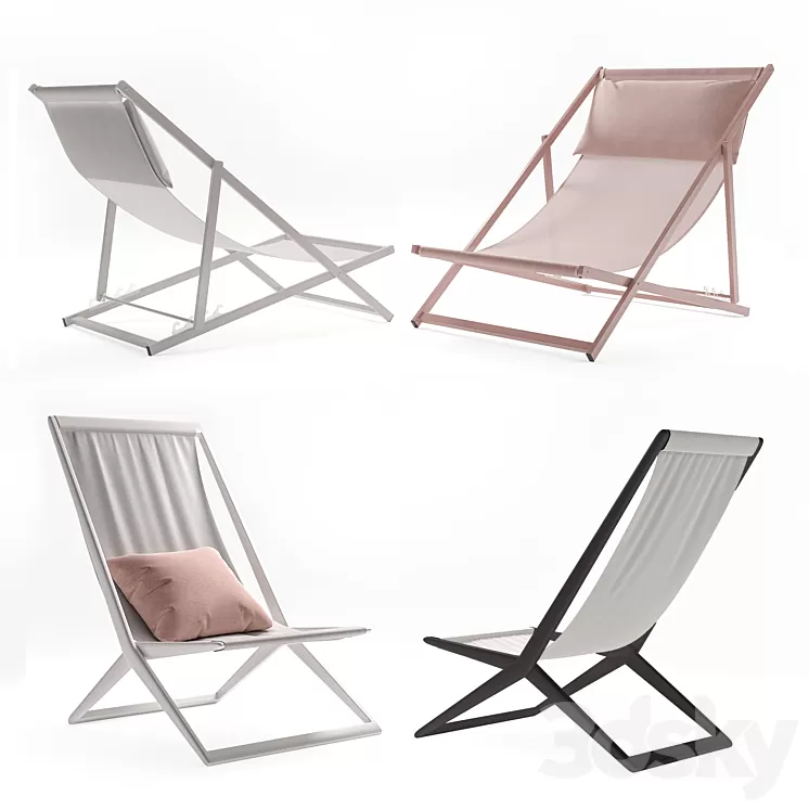 Sun lounger set 3D Model Sun lounger set 3D Model
