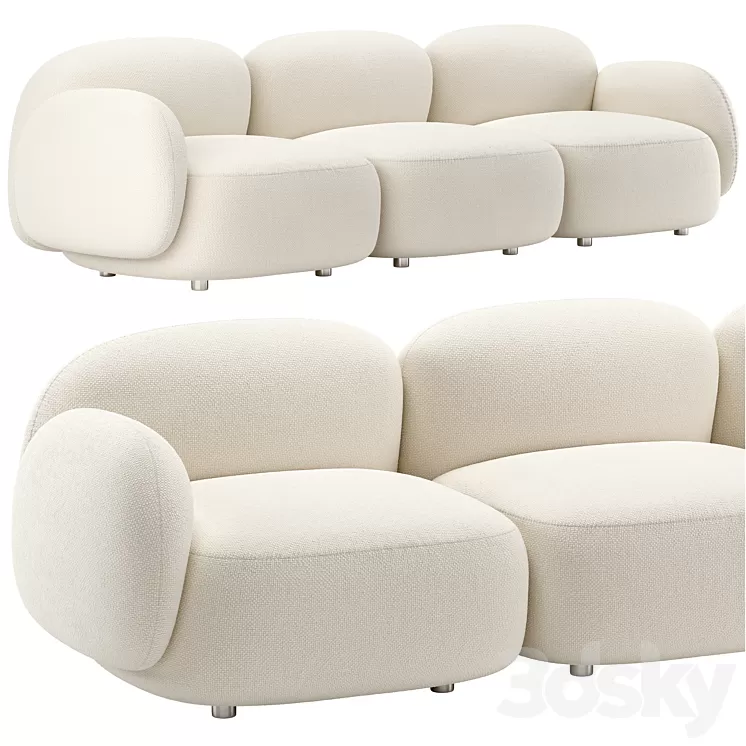 Sundae Sofa 3 Seater by Jason Ju 3D Model Sundae Sofa 3 Seater by Jason Ju 3D Model