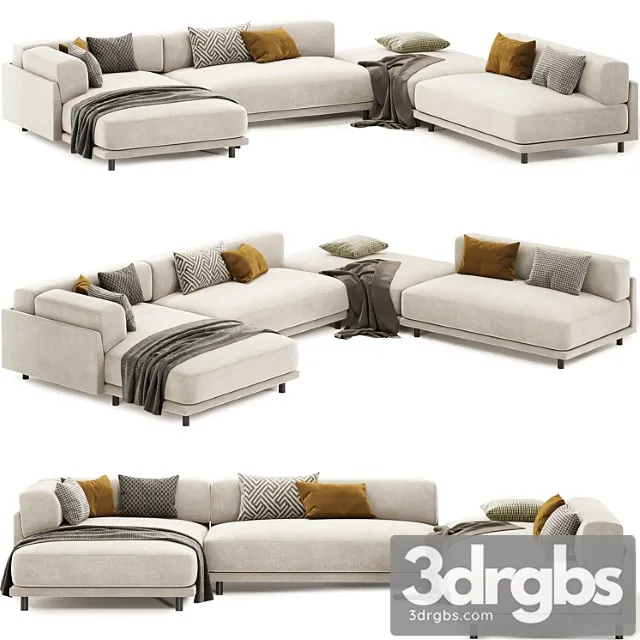 Sunday J Sectional Sofa With Chaise 1 3D Model Download Sunday J Sectional Sofa With Chaise 1 3D Model Download