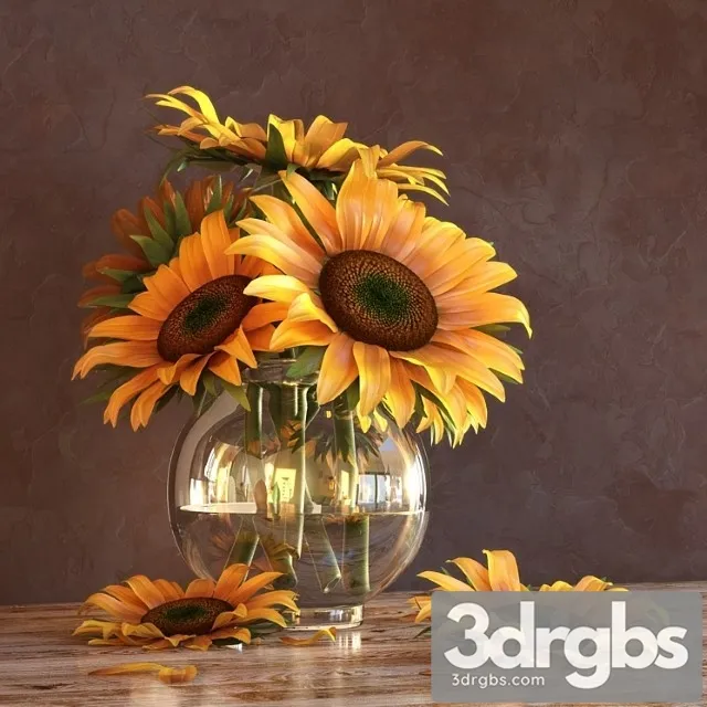 Sunflowers in a Vase 3D Model Download Sunflowers in a Vase 3D Model Download