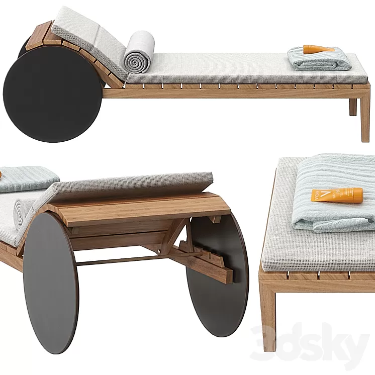 Suno lounger by potocco 3D Model Suno lounger by potocco 3D Model