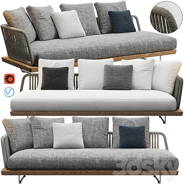 Sunray sofa Minotti outdoor 3DModel