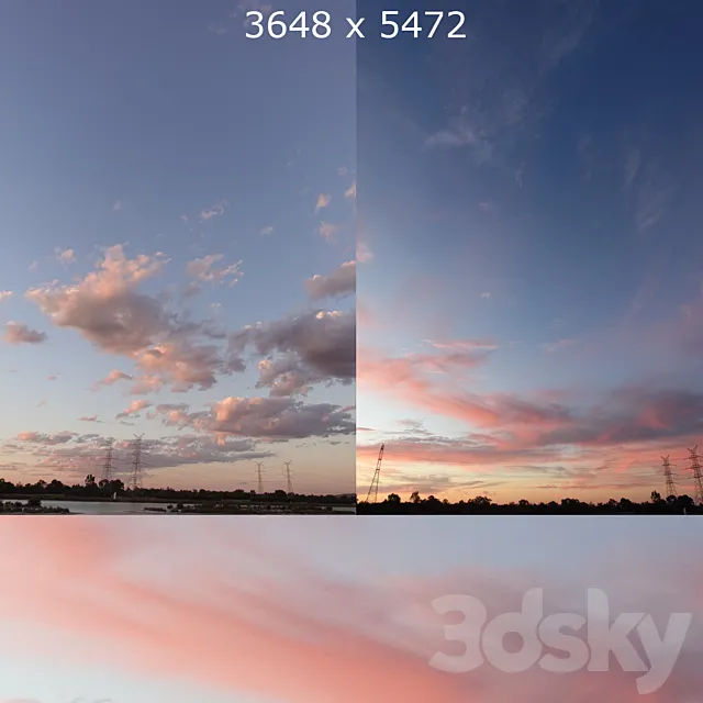 Sunset and Dusk skies 3D Model