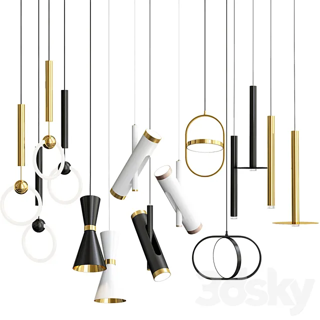 Super Exclusive Pendant Lights Set 2 3D Model