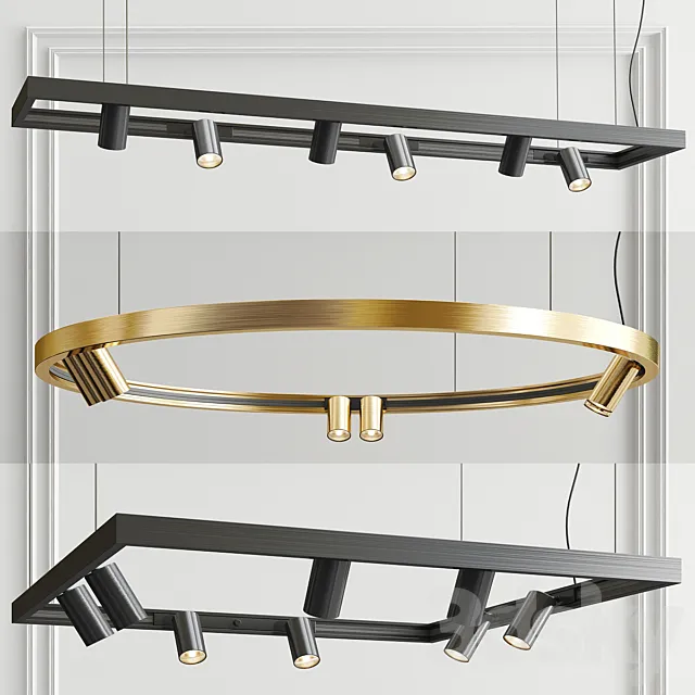 Superloop Spy Delta Chandelier – 3 type 3D Model
