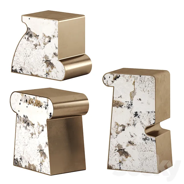 Superluxe Side Tables by Kelly Wearstler 3DModel