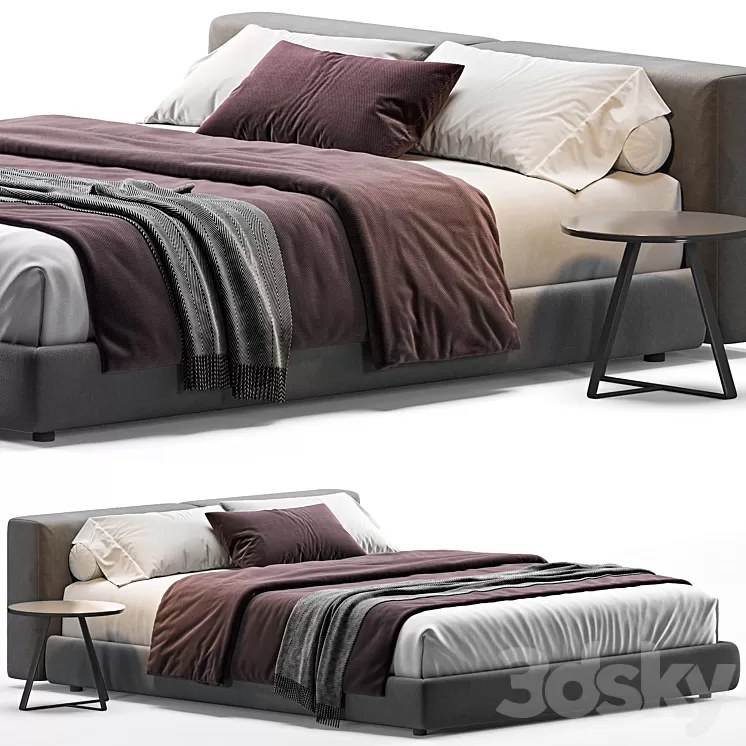 Superoblong Queen Bed By Cappellini 3D Model Free Download
