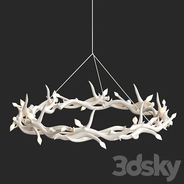 Superordinate Antlers chandelier 27 antlers ring white von Roll & Hill 3D Model