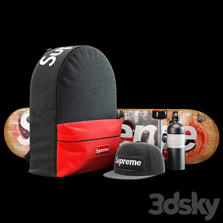 Supreme decorative set (black) 3D Model