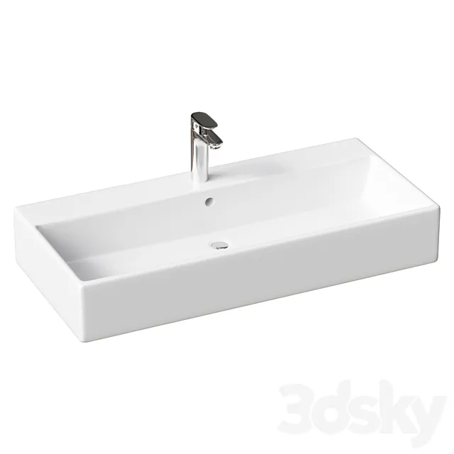 Surface_hung washbasin Duravit Vero 0454100044 3D Model