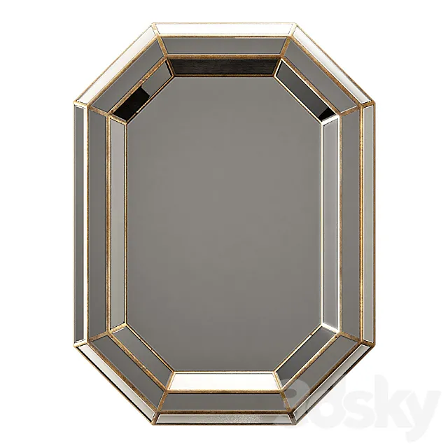 Surya gordon champagne wall mirror 3D Model