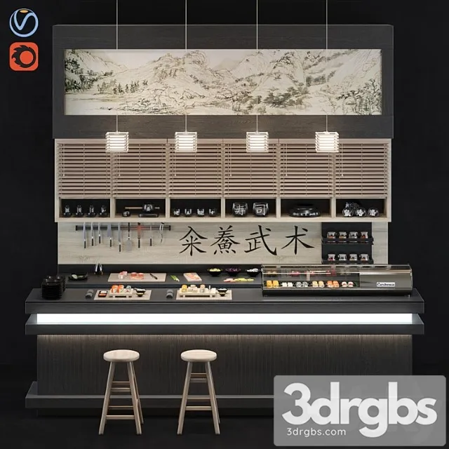 Sushi bar 3D Model Download
