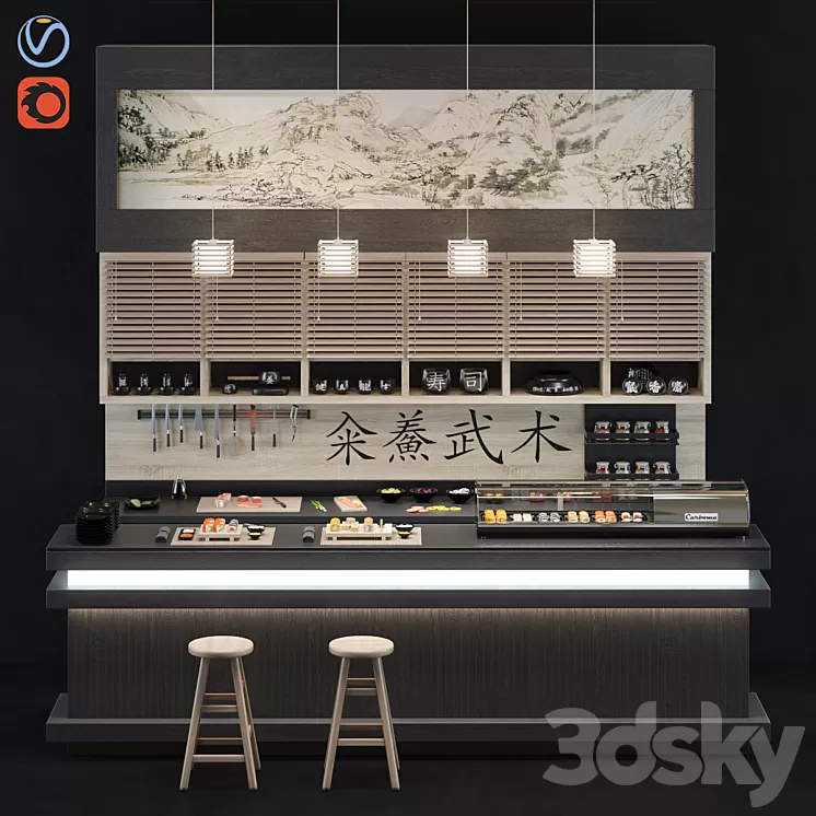 Sushi bar 3D Model