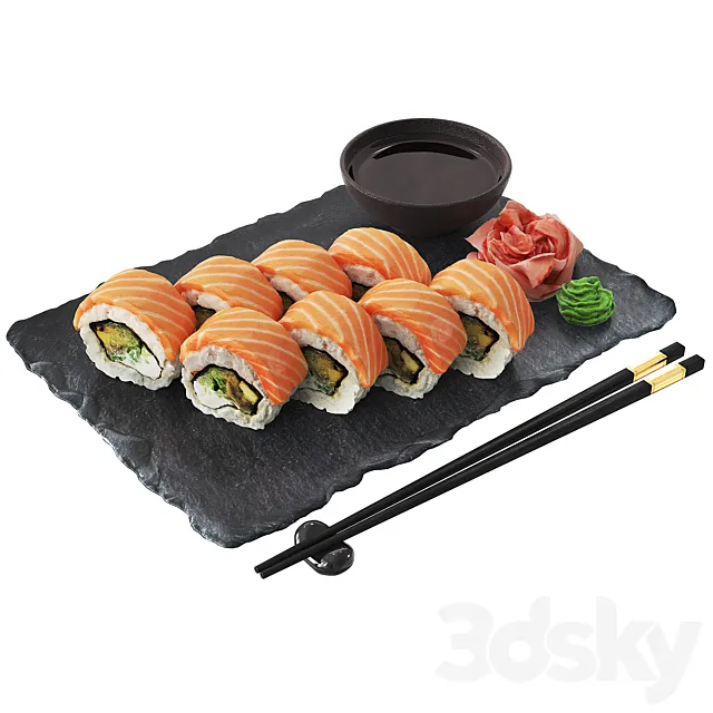 Sushi rolls philadelphia 3DModel