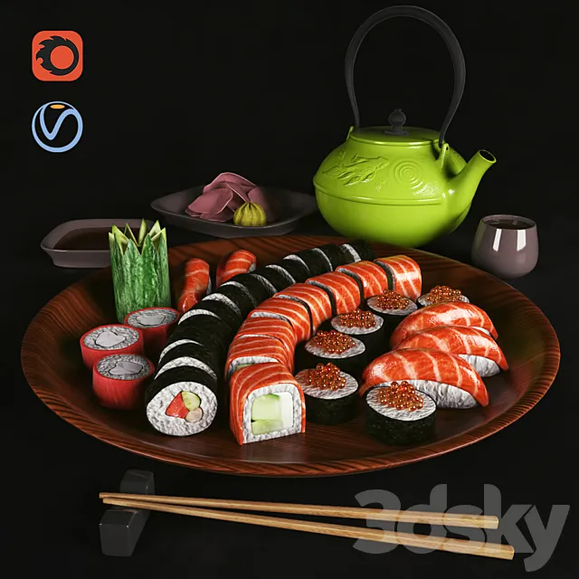 Sushi Set 3D Model