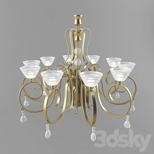 Suspended chandelier 3D Model Suspended chandelier 3D Model