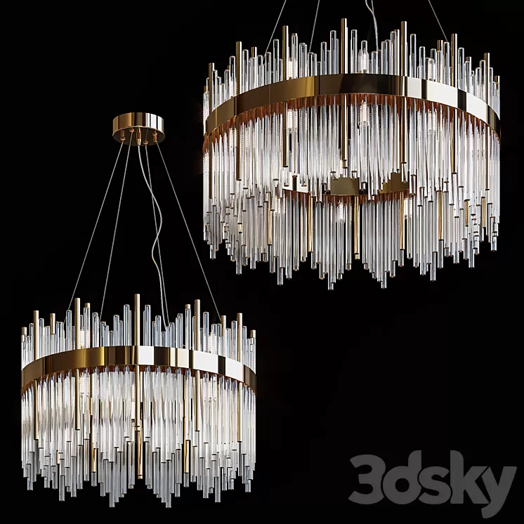 Suspended chandeliers Acapulco 3D Model Free Download