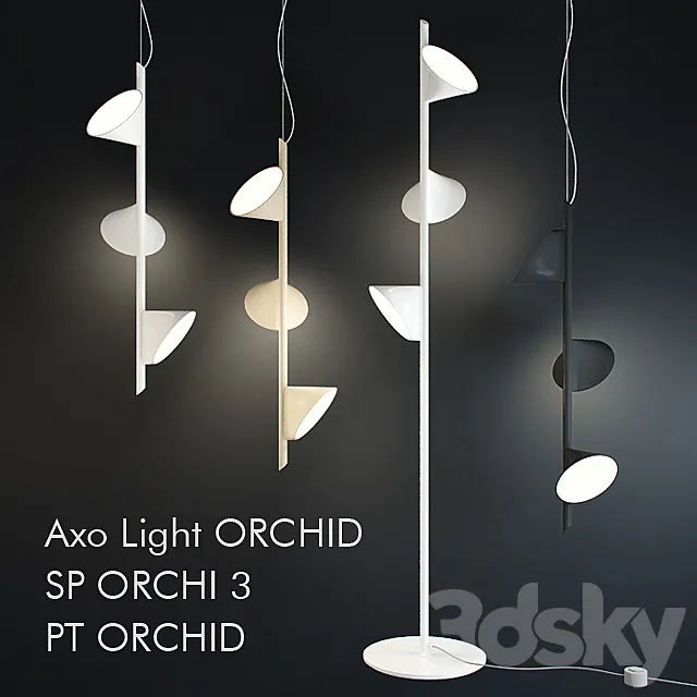 Suspended fixtures Axo Light ORCHID SP ORCHI 3 and floor lamp Axo Light ORCHID PT ORCHID 3DModel Suspended fixtures Axo Light ORCHID SP ORCHI 3 and floor lamp Axo Light ORCHID PT ORCHID 3DModel