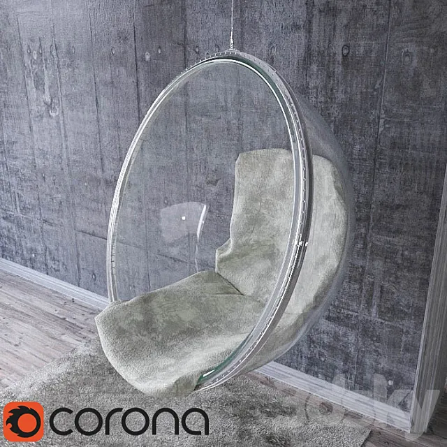 Suspended glass chair 3DModel