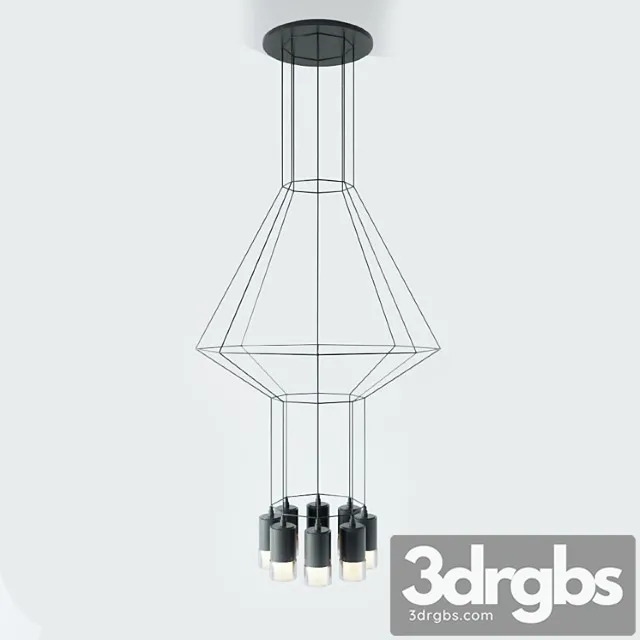 Suspended lamp wireflow freeform 0307 led suspension lamp 3D Model Download