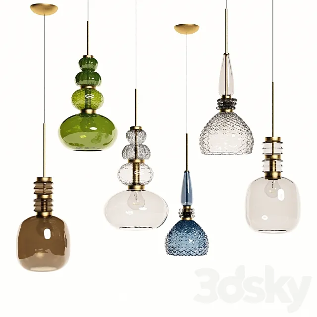 Suspended lamps Carnival by Vintage 3D Model