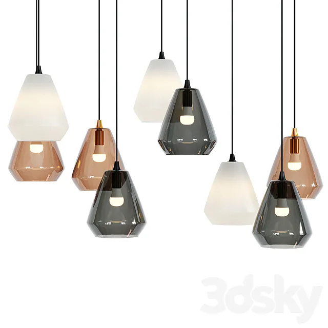 Suspended lamps in the style of minimalism 3D Model