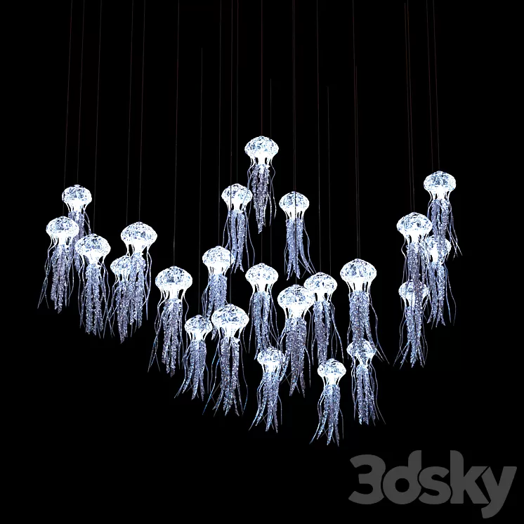 Suspended light composition Jellyfish 3D Model Suspended light composition Jellyfish 3D Model