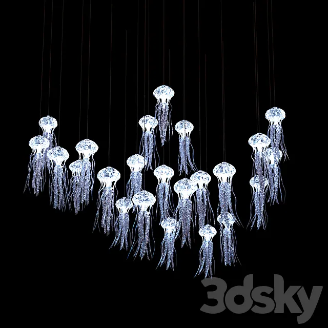 Suspended light composition Jellyfish 3DModel Suspended light composition Jellyfish 3DModel