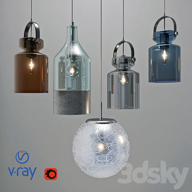 Suspended MARKSLÖJD firm fixtures. Sweden. 3 models. options lampshades. 3DModel Suspended MARKSLÖJD firm fixtures. Sweden. 3 models. options lampshades. 3DModel