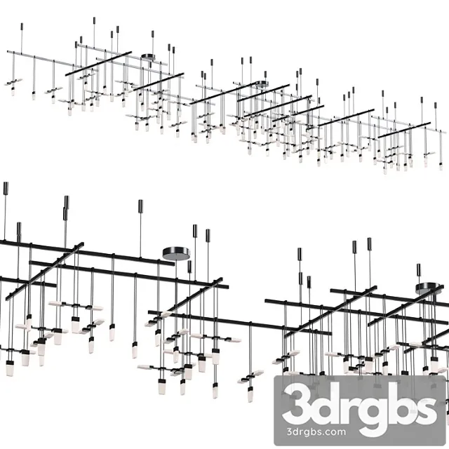 Suspenders gallery multi light ceiling pendant 3D Model Download