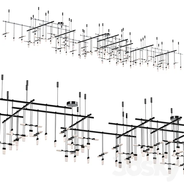 Suspenders Gallery Multi Light Ceiling Pendant 3DModel