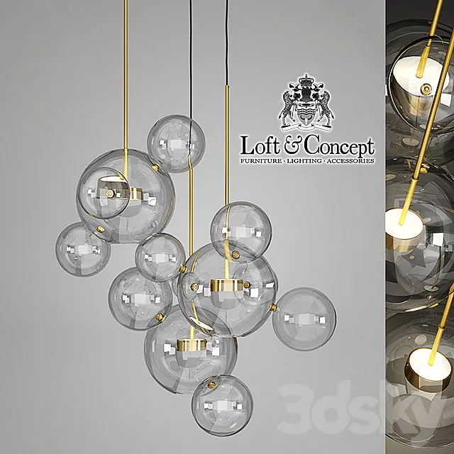 SUSPENSION LAMPS GIOPATO & COOMBES BOLLE BLS 14C CHANDELIER 3D Model SUSPENSION LAMPS GIOPATO & COOMBES BOLLE BLS 14C CHANDELIER 3D Model