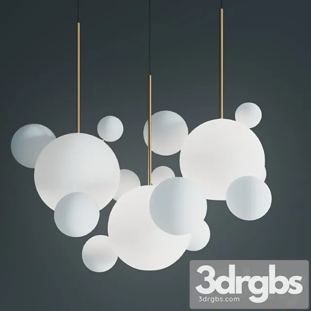 Suspension lamps giopato & coombes bolle bls 14l chandelier milk 3D Model Download