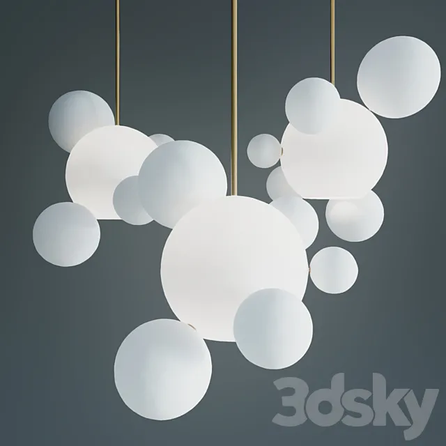Suspension lamps giopato & coombes bolle bls 6 lamp milk 3DModel