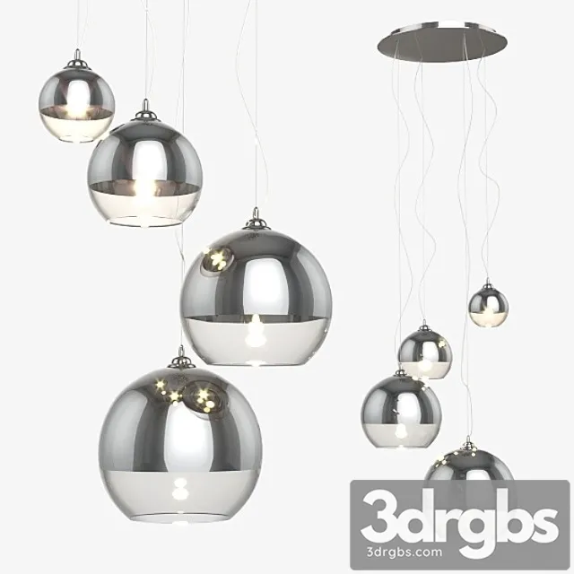 Suspension light azzardo silver ball 4. 3D Model Download