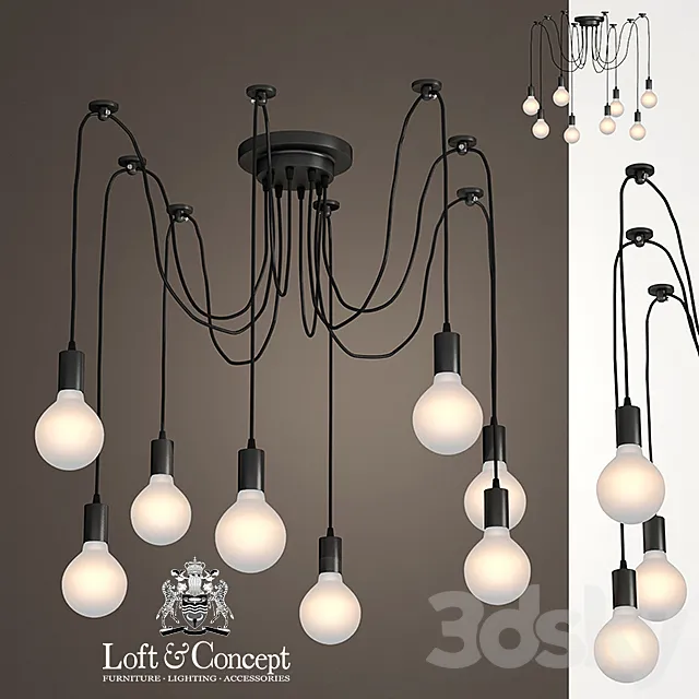 Suspension light Spider Web Pendant 8 Black 3D Model