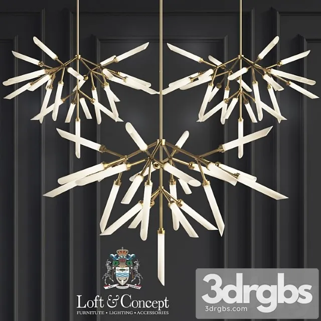 Suspension lights spur chandelier 3D Model Download