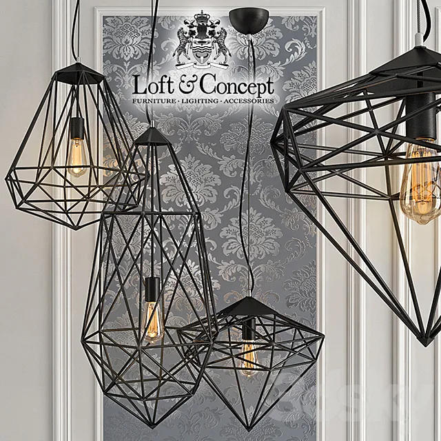Suspension Loft Wire Fort Pendant 2 3DModel
