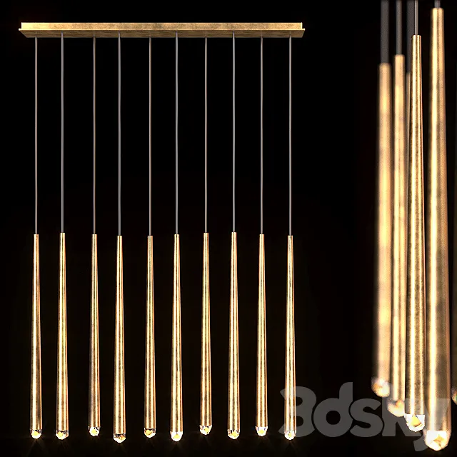 Suspension Restoration Hardware Aquitane Linear chandelier 48 3DModel Suspension Restoration Hardware Aquitane Linear chandelier 48 3DModel