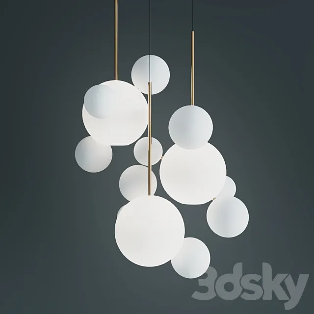 SUSPENSION Suspension lamps giopato & coombes bolle bls 14c chandelier milkGIOPATO & COOMBES BOLLE BLS 14C CHANDELIER MILK 3D Model